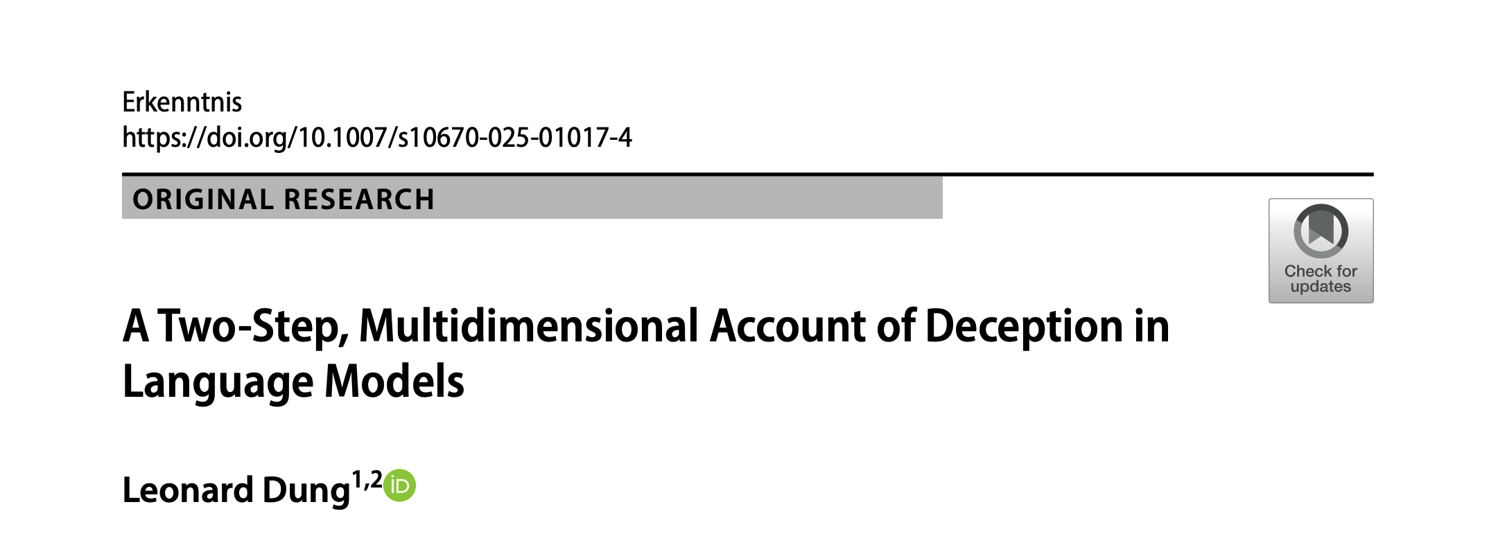 A Two-Step, Multidimensional Account